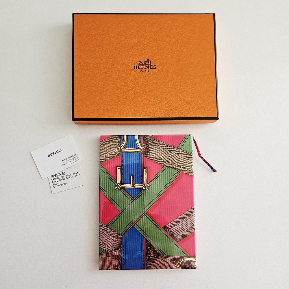 Hermès Cavalcadeur Silk-bound Notebook